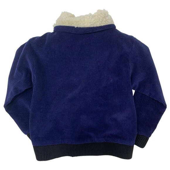 ATELIER BARN NAVY VELVET BOYJACKET , COTTON & ANGORA , MADE IN FRANCE - Picture 3 of 5